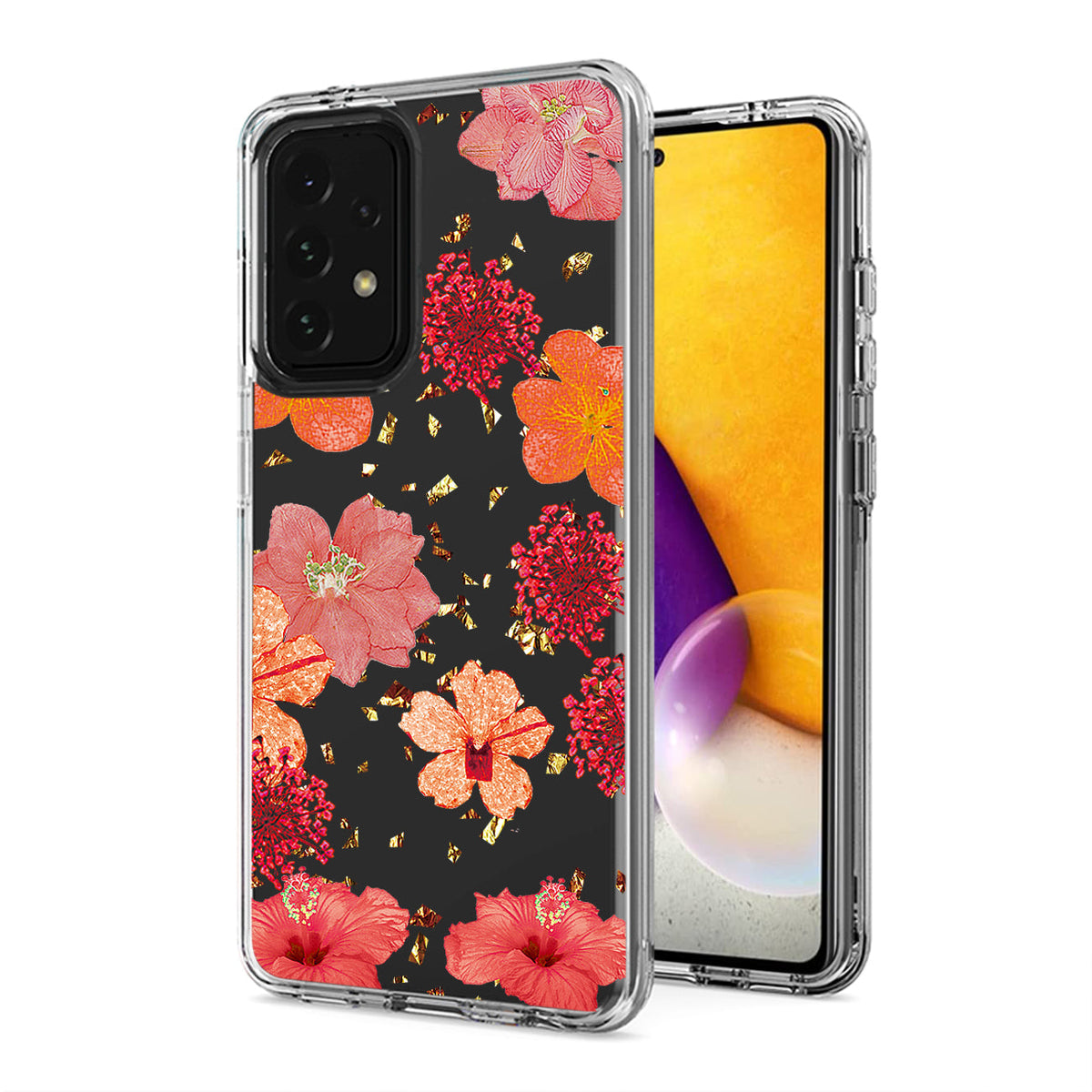 Pressed dried flower Design Phone case for Samsung Galaxy A72 5G In Red - Shockproof & Reliable | CELL DEMAND Official