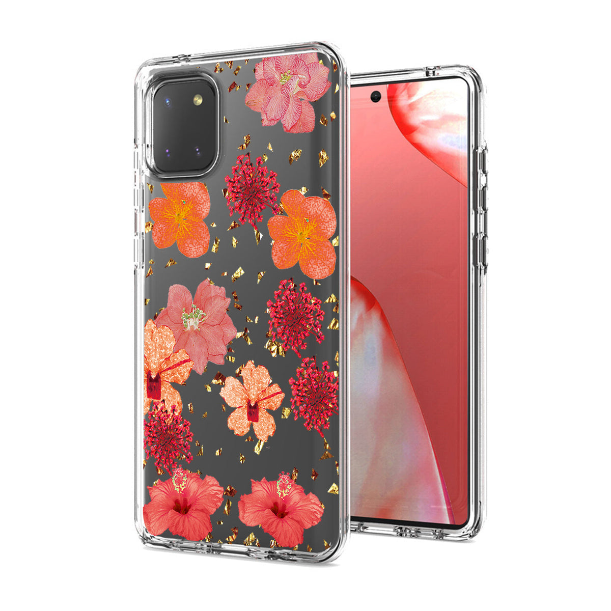 Pressed dried flower Design Phone case for  SAMSUNG GALAXY A81/Note 10 Lite/M60S In Red - Heavy Duty & Reliable | CELL DEMAND Official