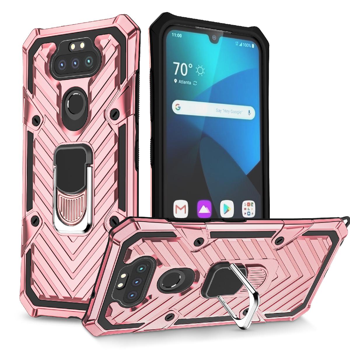 Kickstand Anti-Shock And Anti Falling Case for LG ARISTO 5 In Rose Gold - Heavy Duty & Reliable | CELL DEMAND Official