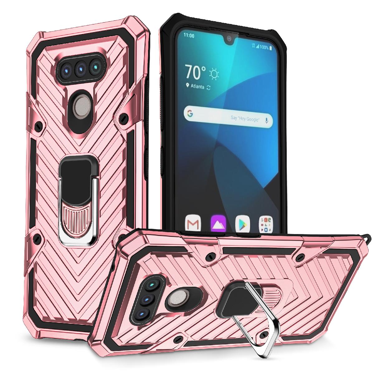 Kickstand Anti-Shock And Anti Falling Case for LG HARMONY 4 In Rose Gold - Ultra-Slim & Reliable | CELL DEMAND Official