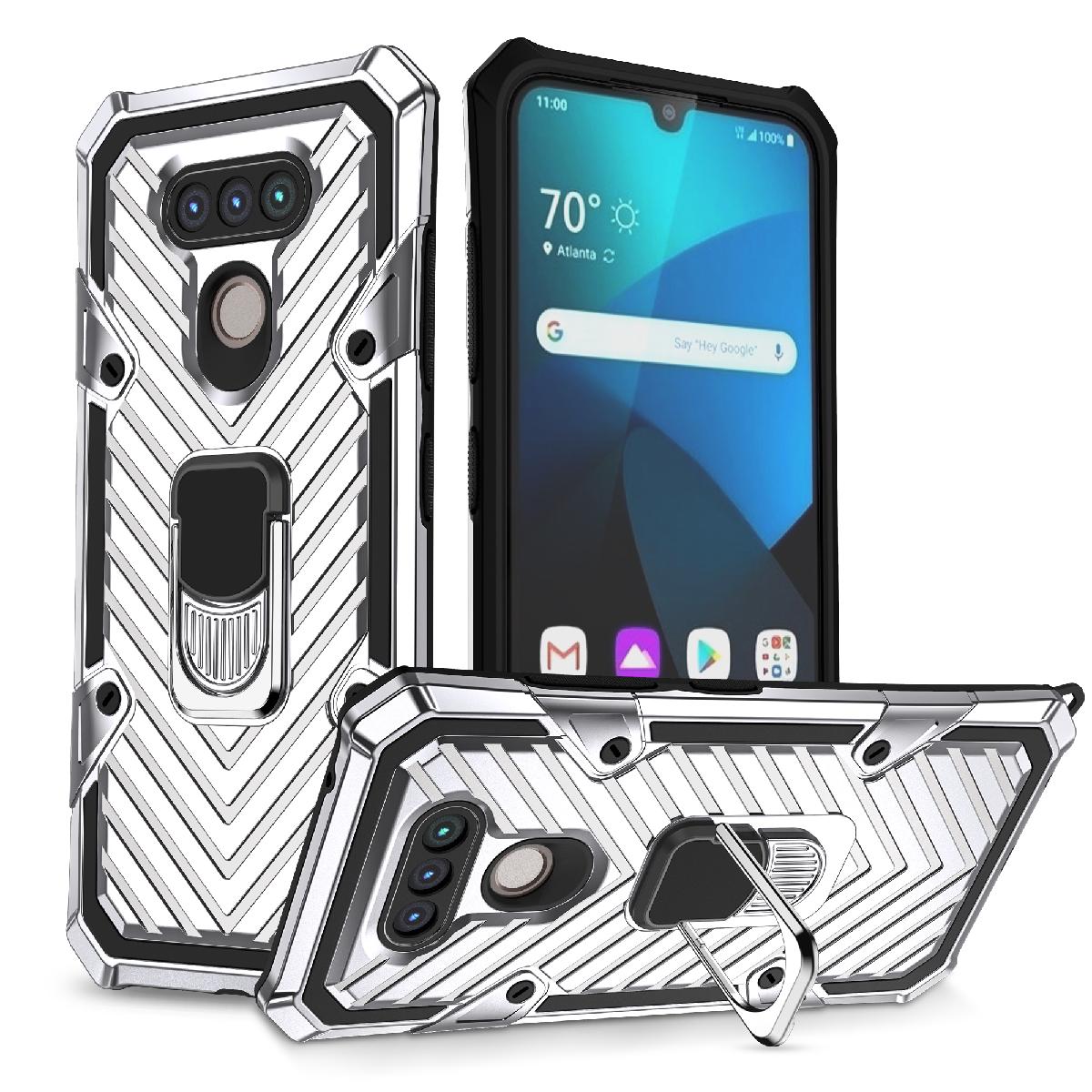 Kickstand Anti-Shock And Anti Falling Case for LG HARMONY 4 In Silver - Ultra-Slim & Reliable | CELL DEMAND Official