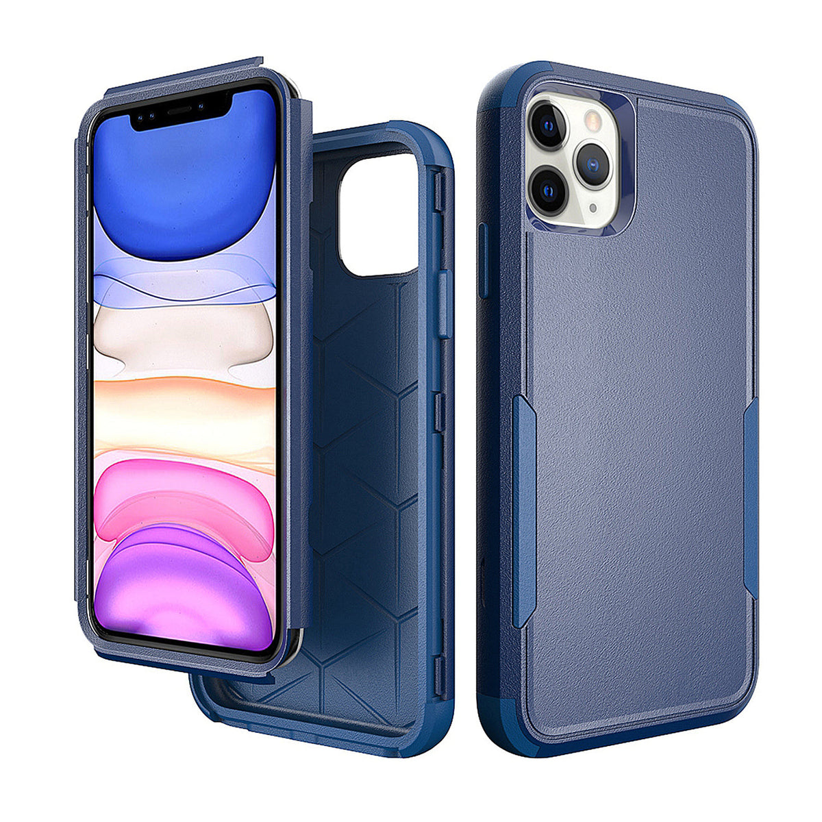 IPHONE 11 PRO Compatible 3in1 Hybrid Heavy Duty Defender Rugged Armor Case For APPLE IPHONE 11 PRO In Blue - Premium Protection by CELL DEMAND