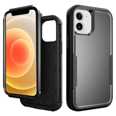 IPHONE 12 MINI Compatible 3in1 Hybrid Heavy Duty Defender Rugged Armor Case For APPLE IPHONE 12 MINI In Black - Premium Protection by CELL DEMAND