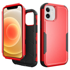 IPHONE 12 MINI Compatible 3in1 Hybrid Heavy Duty Defender Rugged Armor Case For APPLE IPHONE 12 MINI In Red - Premium Protection by CELL DEMAND