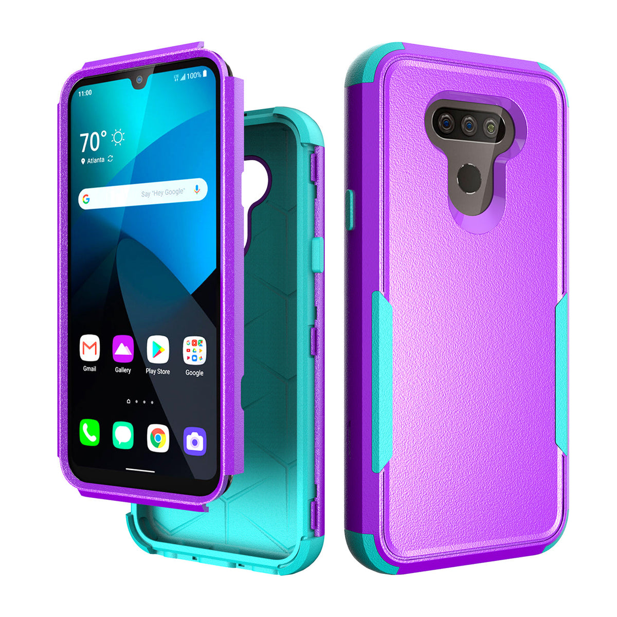3in1 Hybrid Heavy Duty Defender Rugged Armor Case For LG HARMONY 4 In Purple - Ultra-Slim & Reliable | CELL DEMAND Official