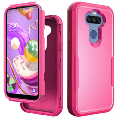 3in1 Hybrid Heavy Duty Defender Rugged Armor Military Grade Protective Case For LG STYLO5 In Hot pink - Crystal Clear & Reliable | CELL DEMAND Official