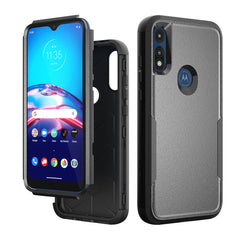 3in1 Hybrid Heavy Duty Defender Rugged Armor Case For MOTOROLA E7 2020 In Black - Heavy Duty & Reliable | CELL DEMAND Official