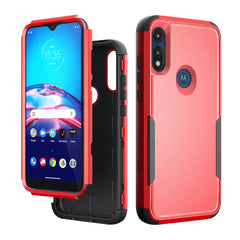 3in1 Hybrid Heavy Duty Defender Rugged Armor Case For MOTOROLA E7 2020 In Red - Durable & Reliable | CELL DEMAND Official