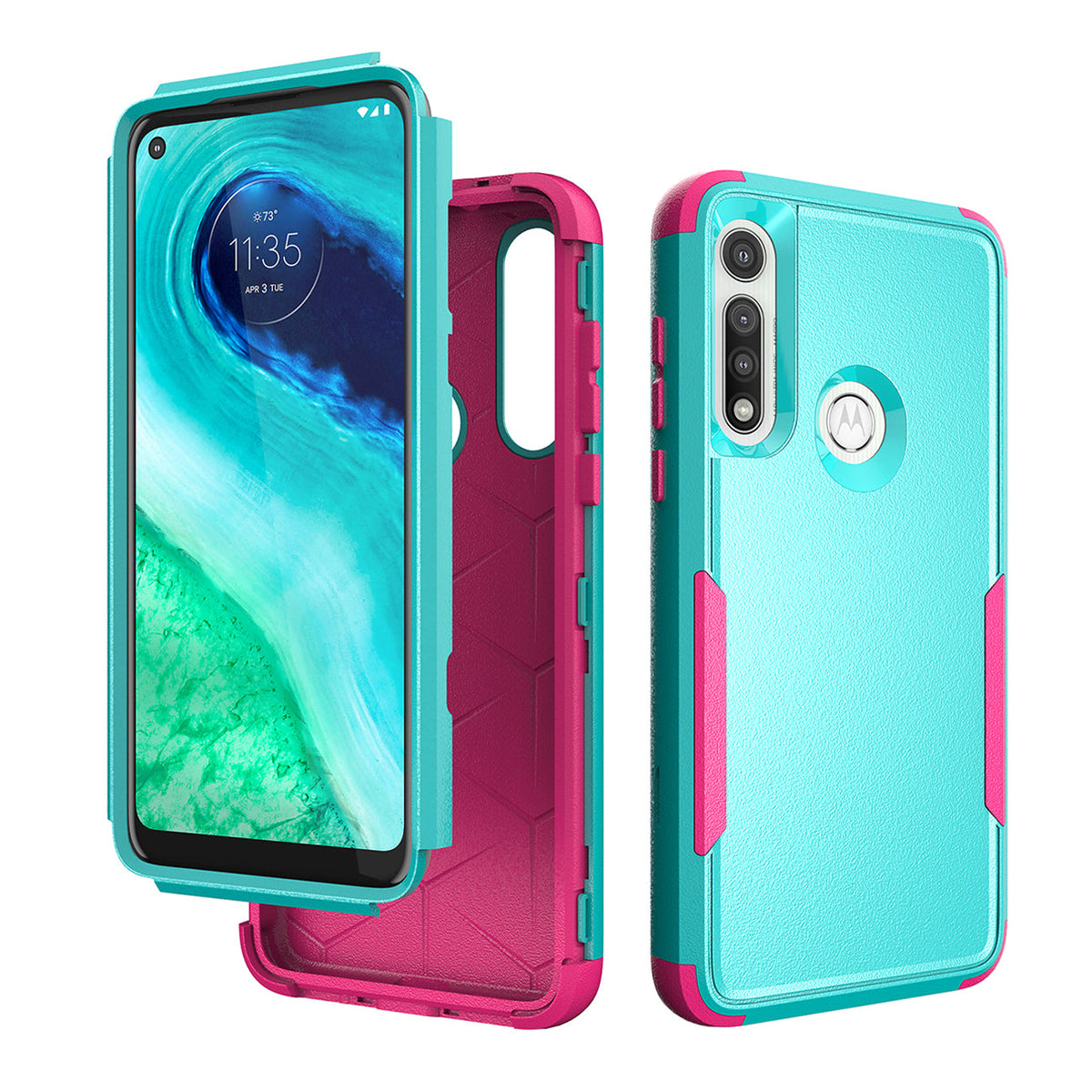 3in1 Hybrid Heavy Duty Defender Rugged Armor Military Grade Case For MOTOROLA G FAST 2020 In Green - Heavy Duty & Reliable | CELL DEMAND Official