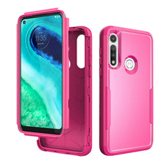 3in1 Hybrid Heavy Duty Defender Rugged Armor Military Grade Protective High Impact Case For MOTOROLA G FAST 2020 In Hot pink - Heavy Duty & Reliable | CELL DEMAND Official