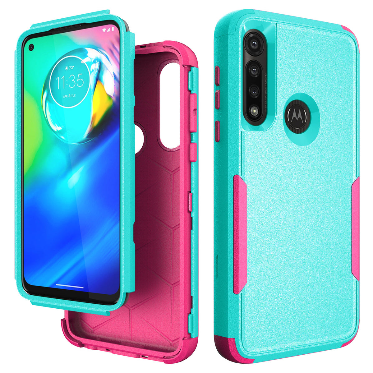 3in1 Hybrid Heavy Duty Defender Rugged Armor Military Grade Protective Case MOTOROLA G POWER 2020 In Green - Premium & Reliable | CELL DEMAND Official