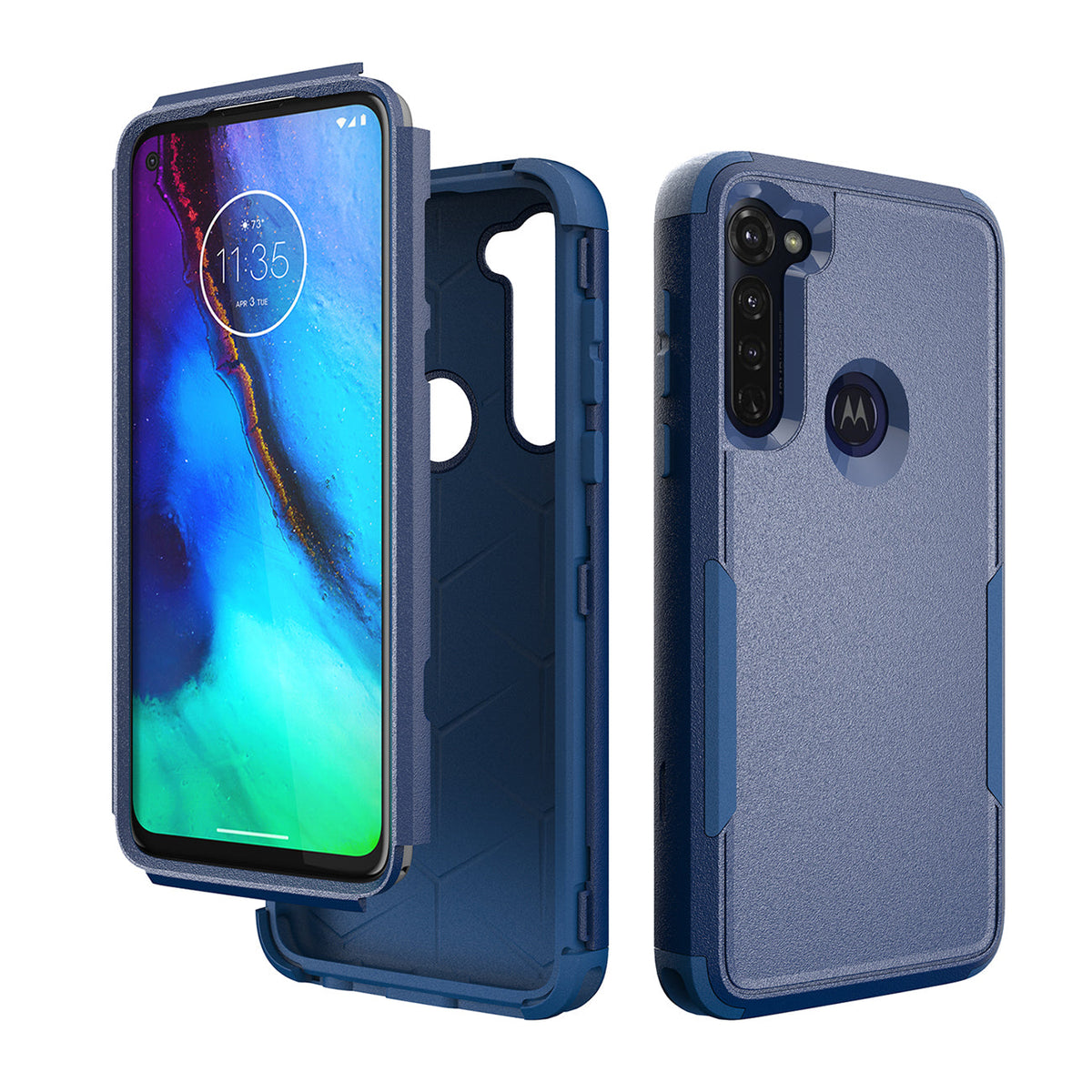 3in1 Hybrid Heavy Duty Defender Rugged Armor Military Grade Case MOTOROLA G STYLUS 2020 In Blue - Ultra-Slim & Reliable | CELL DEMAND Official