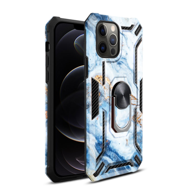 IPHONE 12 PRO Compatible Phone Case with Magnetic Ring Holder For IPHONE 12 PRO MAX In Blue - Premium Protection by CELL DEMAND