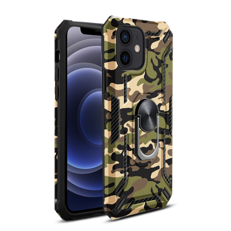 IPHONE 12 MINI Compatible Phone Case with Magnetic Ring Holder For IPHONE 12 MINI In Green - Ultra-Slim Protection by CELL DEMAND