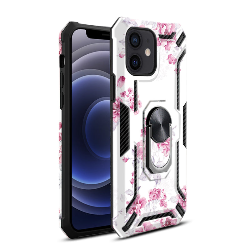 IPHONE 12 MINI Compatible Phone Case with Magnetic Ring Holder For IPHONE 12 MINI In White - Premium Protection by CELL DEMAND