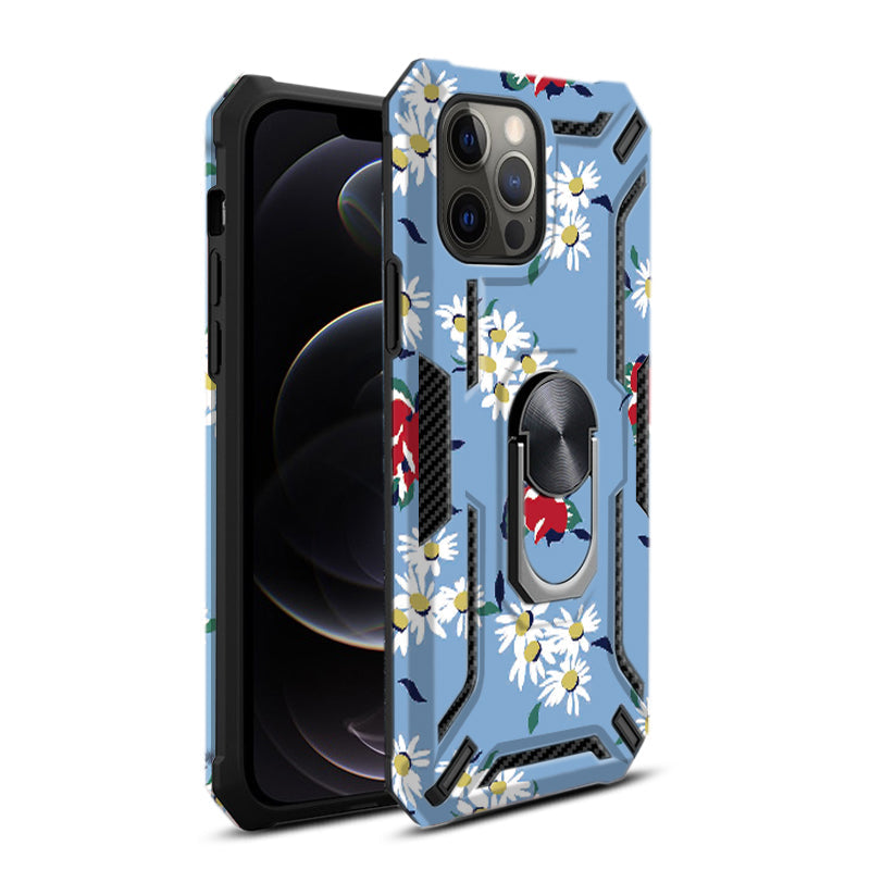 IPHONE 12 Compatible Phone Case with Magnetic Ring Holder For IPHONE 12/ IPHONE 12 PRO In Blue - Ultra-Slim Protection by CELL DEMAND
