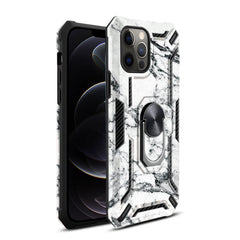 IPHONE 12 Compatible Phone Case with Magnetic Ring Holder For IPHONE 12/ IPHONE 12 PRO In White - Heavy Duty Protection by CELL DEMAND