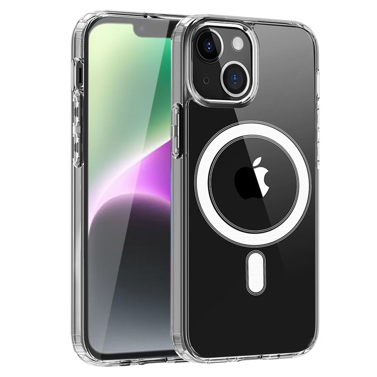 iPhone 14 Plus Compatible Magnetic Wireless Charging TPU Bumper Case For iPhone 14 Plus In Clear - Shockproof Protection by CELL DEMAND