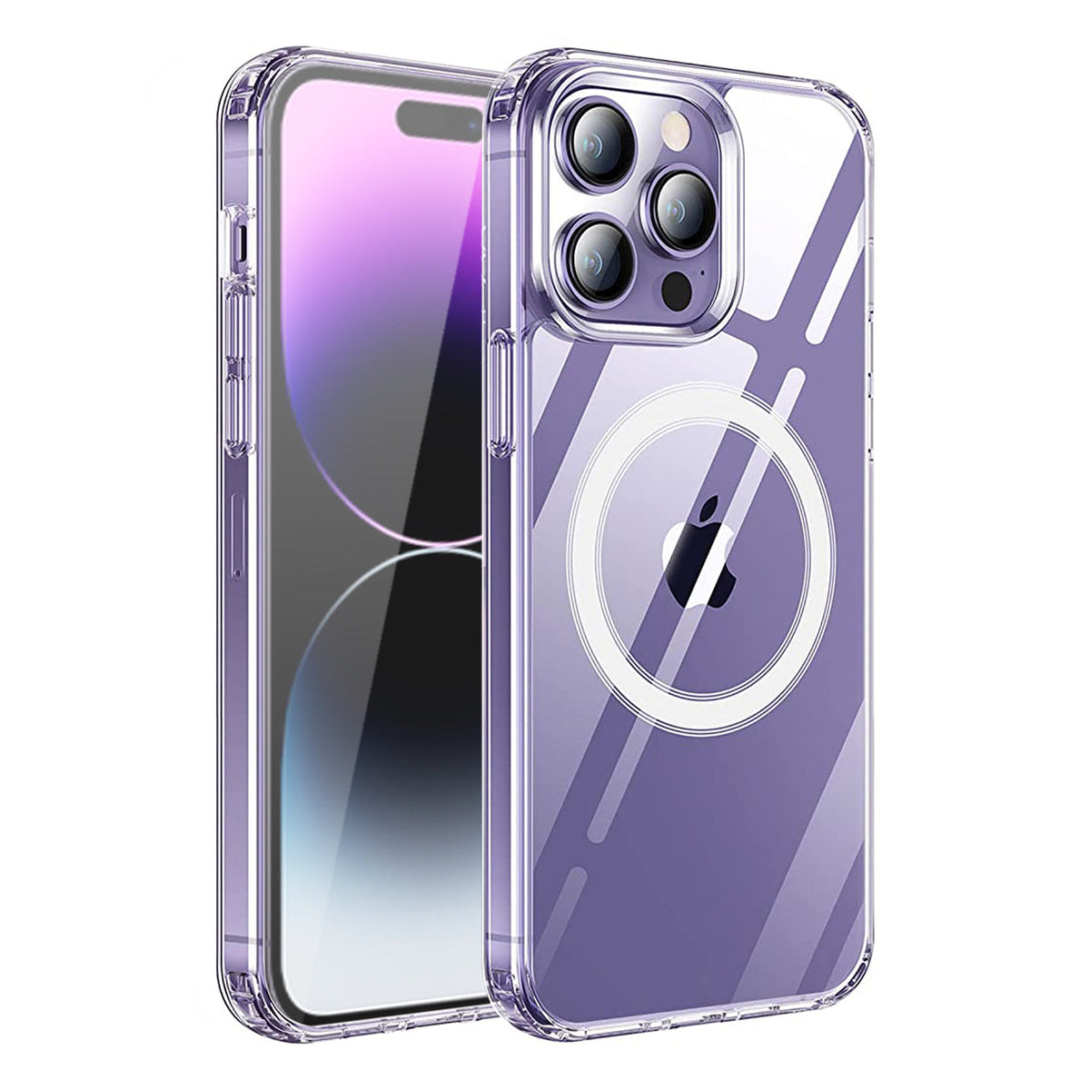 iPhone 14 Pro Compatible Magnetic Wireless Charging TPU Bumper Case For iPhone 14 Pro Max In Clear - Shockproof Protection by CELL DEMAND