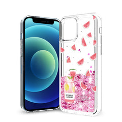 iPhone 12 Mini Glitter Case Moving Quicksand Pink Watermelon - Durable & Reliable | CELL DEMAND Official