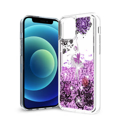 iPhone 12 Mini Glitter Case Moving Quicksand Purple Ballerina - Premium & Reliable | CELL DEMAND Official