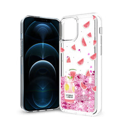 iPhone 12 / 12 Pro Glitter Case Moving Quicksand Pink Watermelon - Durable & Reliable | CELL DEMAND Official