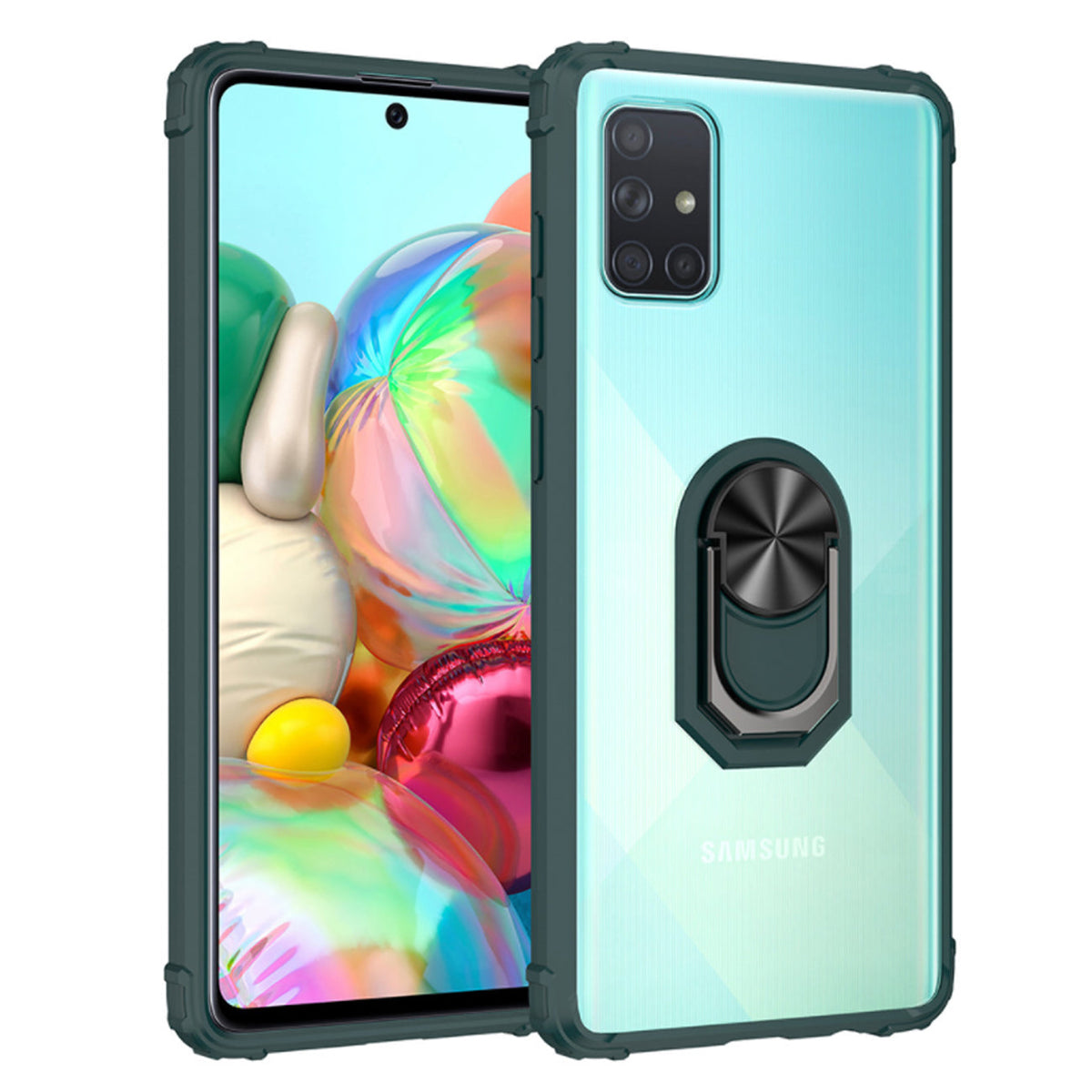 Kickstand Ring Holder TPU Shockproof Case With Magnetic Car MountSAMSUNG GALAXY A51 5G In Green - Crystal Clear & Reliable | CELL DEMAND Official