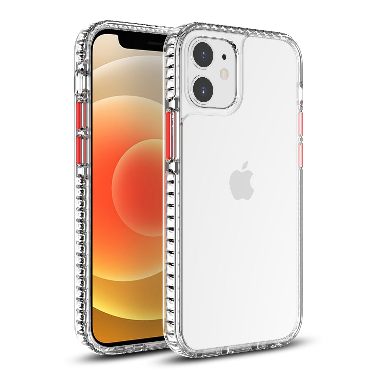 IPHONE 12 MINI Compatible TPU Bumper Shockproof Case With Embedded Coil In BlackAPPLE IPHONE 12 MINI In Clear Red - Premium Protection by CELL DEMAND