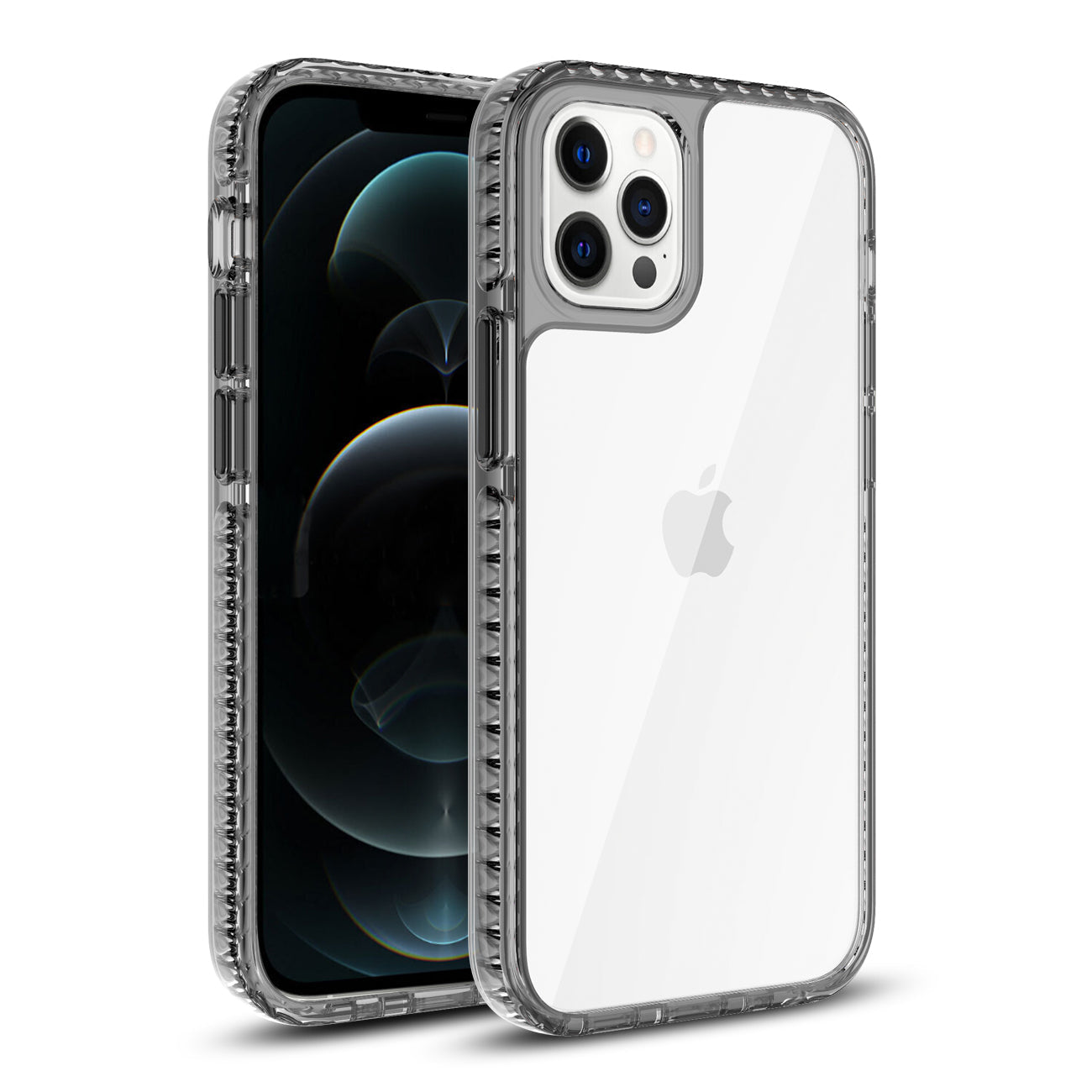 IPHONE 12 Compatible TPU Bumper Shockproof Case With Embedded Coil In BlackAPPLE IPHONE 12/IPHONE 12 PRO In Black - Crystal Clear Protection by CELL DEMAND