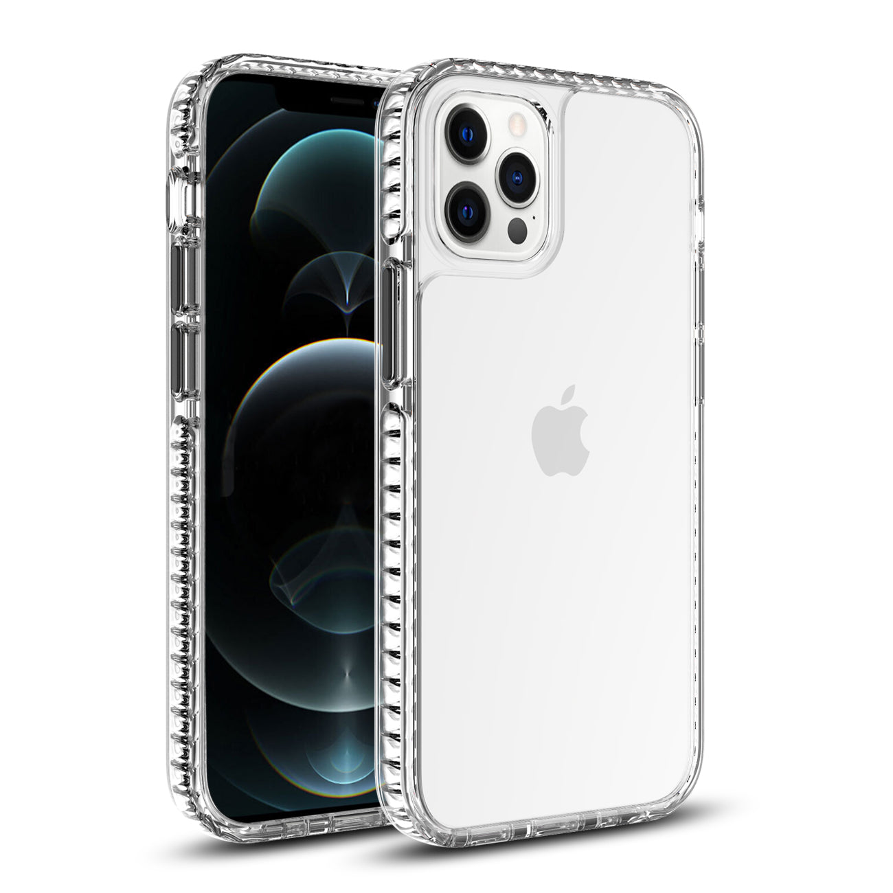 IPHONE 12 Compatible TPU Bumper Shockproof Case With Embedded Coil In BlackAPPLE IPHONE 12/IPHONE 12 PRO In Clear Black - Shockproof Protection by CELL DEMAND