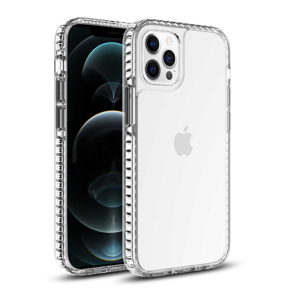 IPHONE 12 Compatible TPU Bumper Shockproof Case With Embedded Coil In BlackAPPLE IPHONE 12/IPHONE 12 PRO In Clear Black - Shockproof Protection by CELL DEMAND