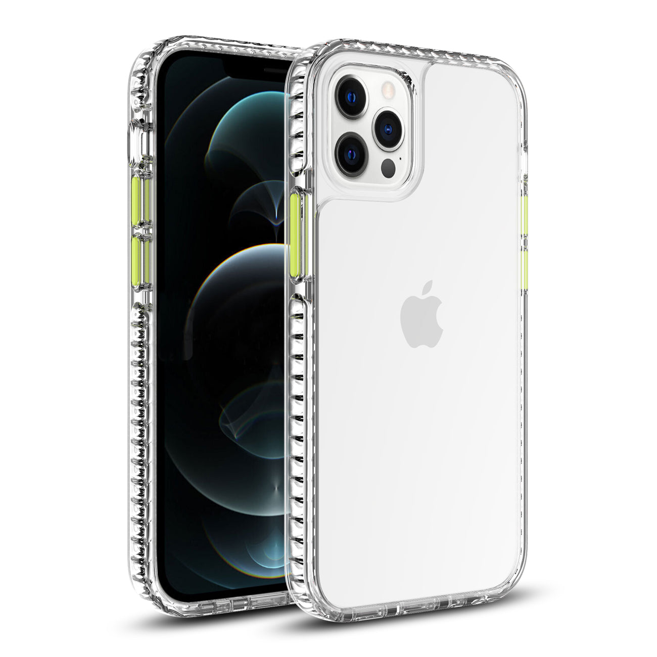 IPHONE 12 PRO Compatible TPU Bumper Shockproof Case With Embedded Coil In BlackAPPLE IPHONE 12 PRO MAX In Clear Yellow - Shockproof Protection by CELL DEMAND