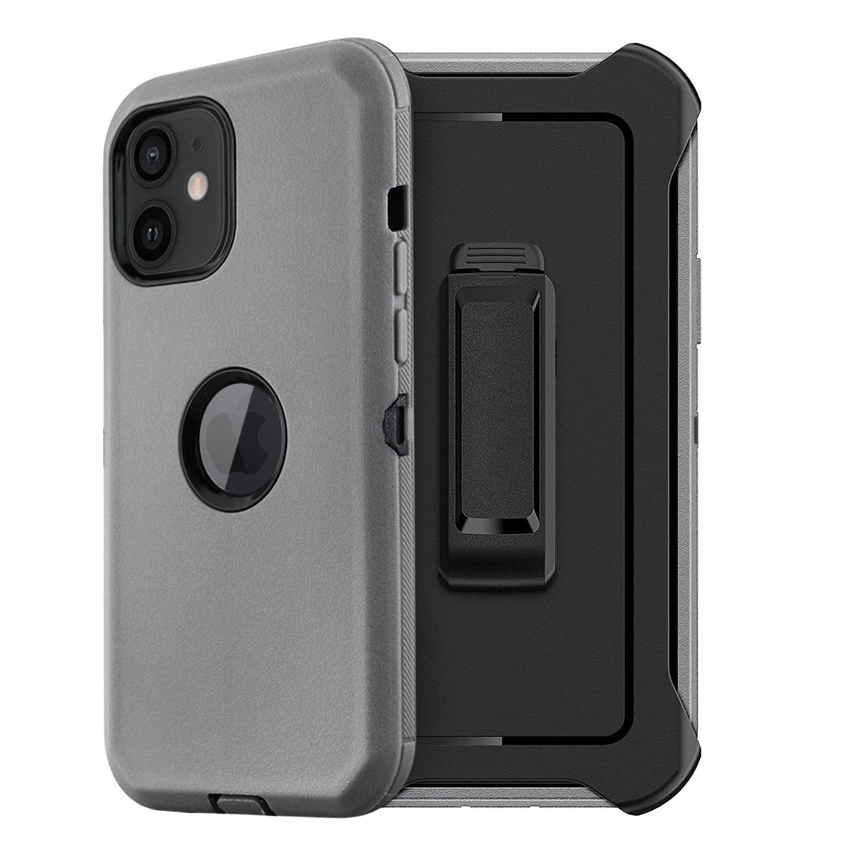 IPHONE 12 MINI Compatible Multilayer Full Protection with Built-In Screen Protector CaseAPPLE IPHONE 12 MINI In Gray - Heavy Duty Protection by CELL DEMAND