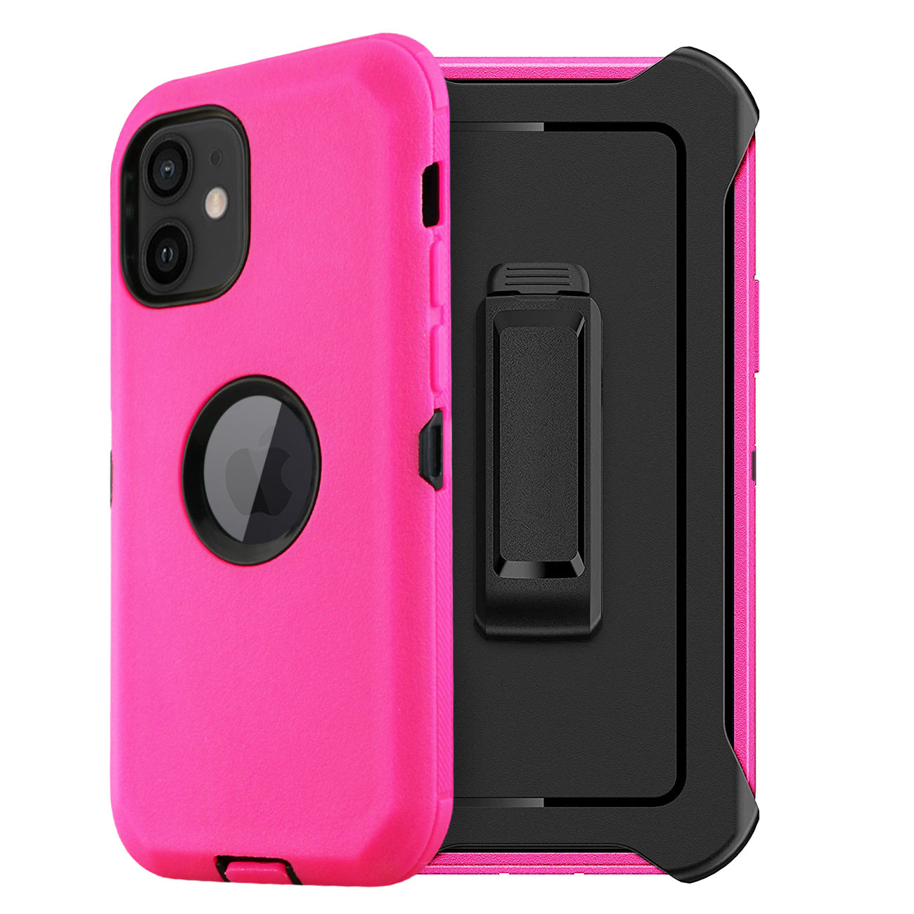 IPHONE 12 MINI Compatible Multilayer Full Protection with Built-In Screen Protector CaseAPPLE IPHONE 12 MINI In Hot Pink - Ultra-Slim Protection by CELL DEMAND