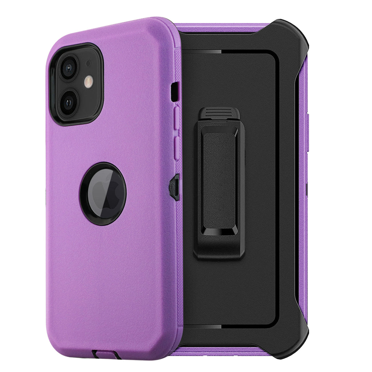 IPHONE 12 MINI Compatible Multilayer Full Protection with Built-In Screen Protector CaseAPPLE IPHONE 12 MINI In Purple - Durable Protection by CELL DEMAND