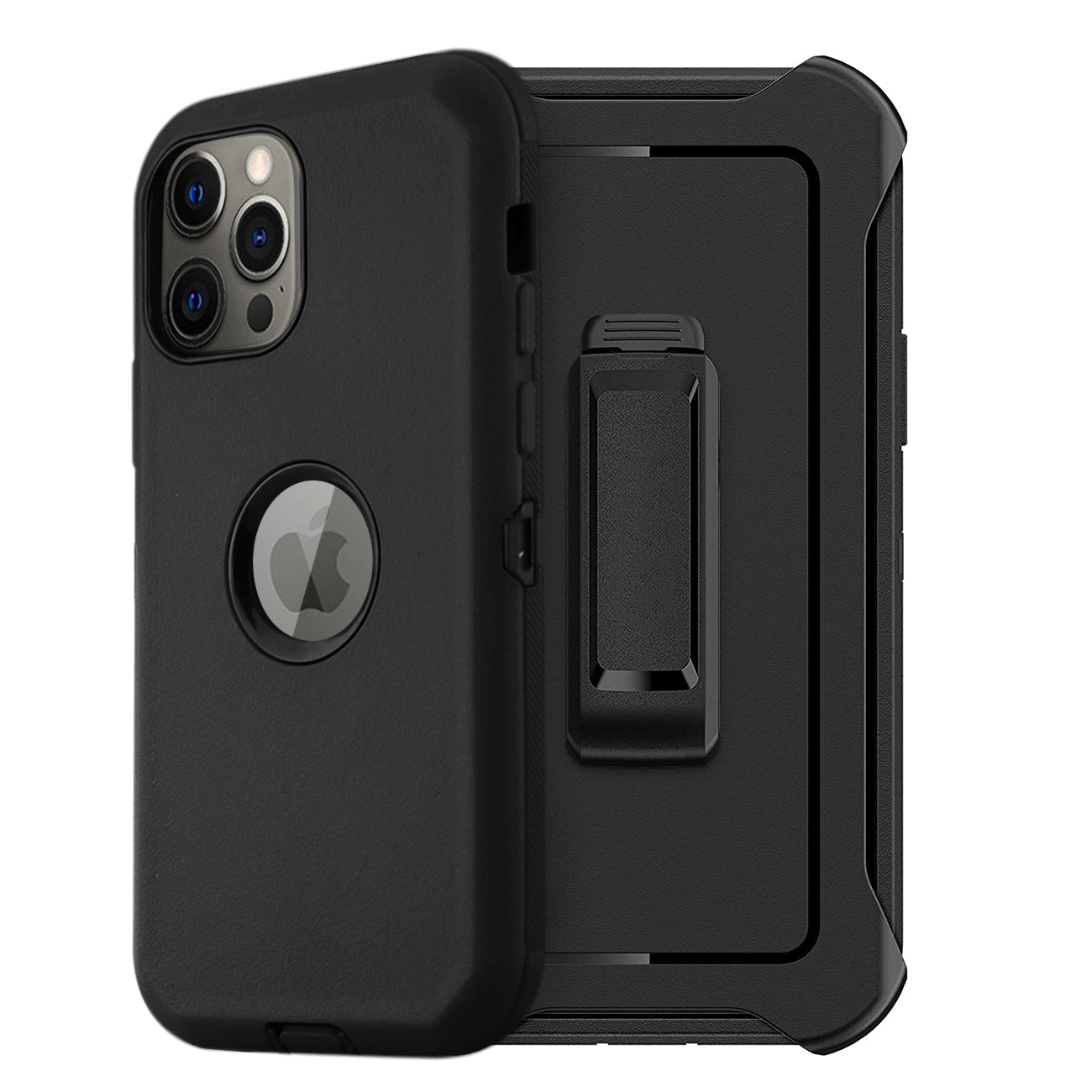 IPHONE 12 PRO Compatible Multilayer Full Protection with Built-In Screen Protector CaseAPPLE IPHONE 12 PRO MAX In Black - Ultra-Slim Protection by CELL DEMAND