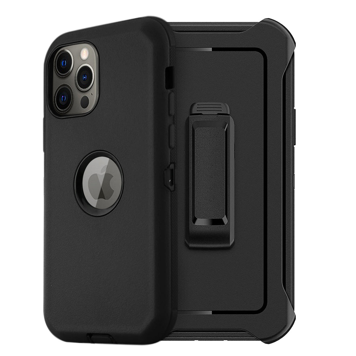 IPHONE 12 PRO Compatible Multilayer Full Protection with Built-In Screen Protector CaseAPPLE IPHONE 12 PRO MAX In Black - Ultra-Slim Protection by CELL DEMAND