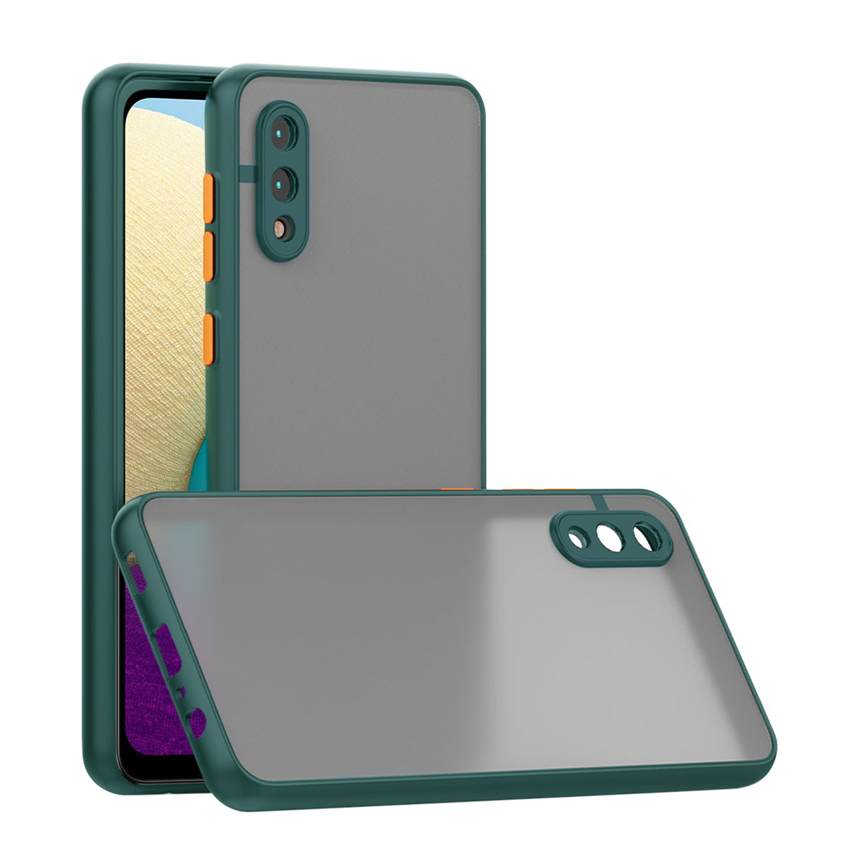 Camera Protection Translucent Case For Samsung Galaxy A20 /M02 In Dark Green - Ultra-Slim & Reliable | CELL DEMAND Official