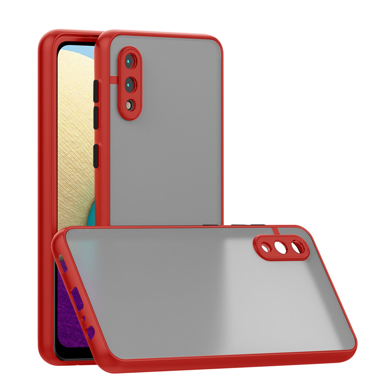 Camera Protection Translucent Case For Samsung Galaxy A20 /M02 In Red - Ultra-Slim & Reliable | CELL DEMAND Official