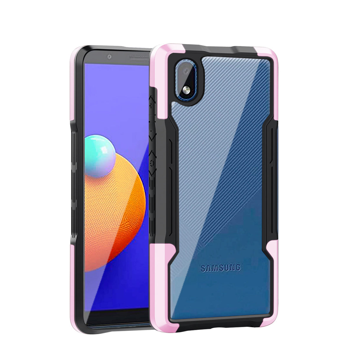 Shockproof Excellent Grip with Silky Feeling for Samsung Galaxy A01 Core In Pink - Heavy Duty & Reliable | CELL DEMAND Official