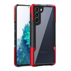 Shockproof Excellent Grip with Silky Feeling for Samsung Galaxy S21 FE In Red - Crystal Clear & Reliable | CELL DEMAND Official