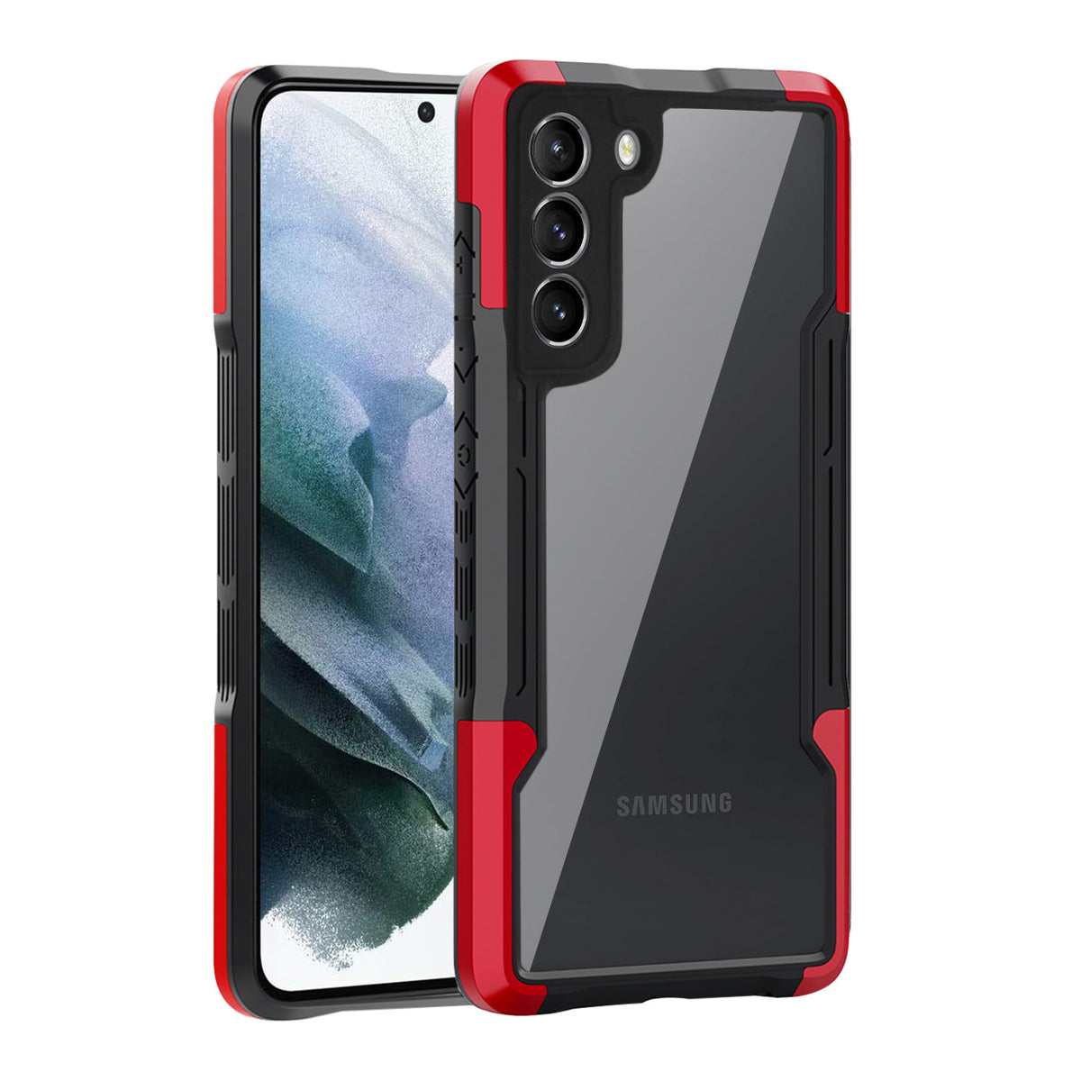 Shockproof Excellent Grip with Silky Feeling for Samsung Galaxy S21/S30 Plus In Red - Durable & Reliable | CELL DEMAND Official