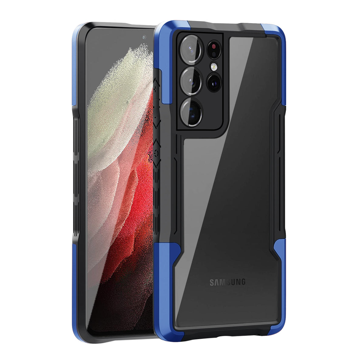 Shockproof Excellent Grip with Silky Feeling for Samsung Galaxy S21 Ultra In Blue - Crystal Clear & Reliable | CELL DEMAND Official
