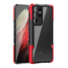 Shockproof Excellent Grip with Silky Feeling for Samsung Galaxy S21 Ultra In Red - Crystal Clear & Reliable | CELL DEMAND Official