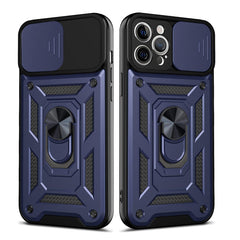 IPHONE 12 Compatible Kickstand Ring Holder with Slide Camera Cover TPU Shockproof Case and Magnetic Car Mount for APPLE IPHONE 12/IPHONE 12 PRO In Blue - Durable Protection by CELL DEMAND