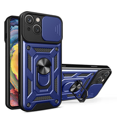 IPHONE 14 PLUS Compatible Kickstand Ring Holder with Slide Camera Cover TPU Magnetic Car Mount for APPLE IPHONE 14 PLUS In Blue - Heavy Duty Protection by CELL DEMAND