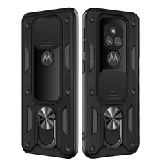 Kickstand Ring Holder with Slide Camera Cover TPU Shockproof Case and Magnetic Car Mount for MOTOROLA G PLAY In Black In Black - Heavy Duty & Reliable | CELL DEMAND Official