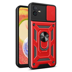 Kickstand Ring Holder with Slide Camera Cover TPU Magnetic Car Mount for GALAXY A04  In Red - Durable & Reliable | CELL DEMAND Official
