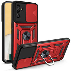 Kickstand Ring Holder with Slide Camera Cover TPU Magnetic Car Mount for GALAXY A13 5G/A04S In Red - Durable & Reliable | CELL DEMAND Official