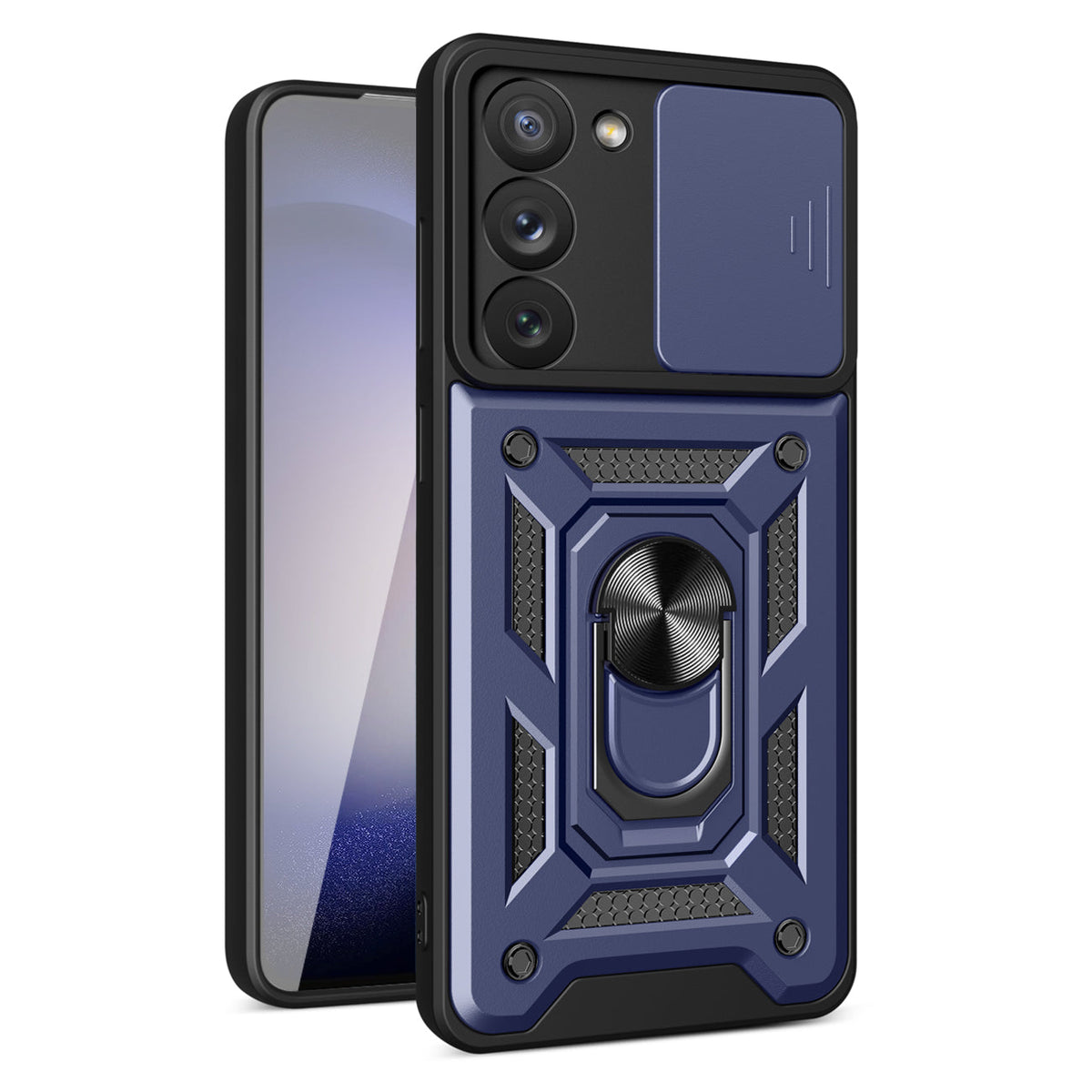 Kickstand Ring Holder with Slide Camera Cover TPU Magnetic Car Mount for GALAXY S23  In Blue - Premium & Reliable | CELL DEMAND Official